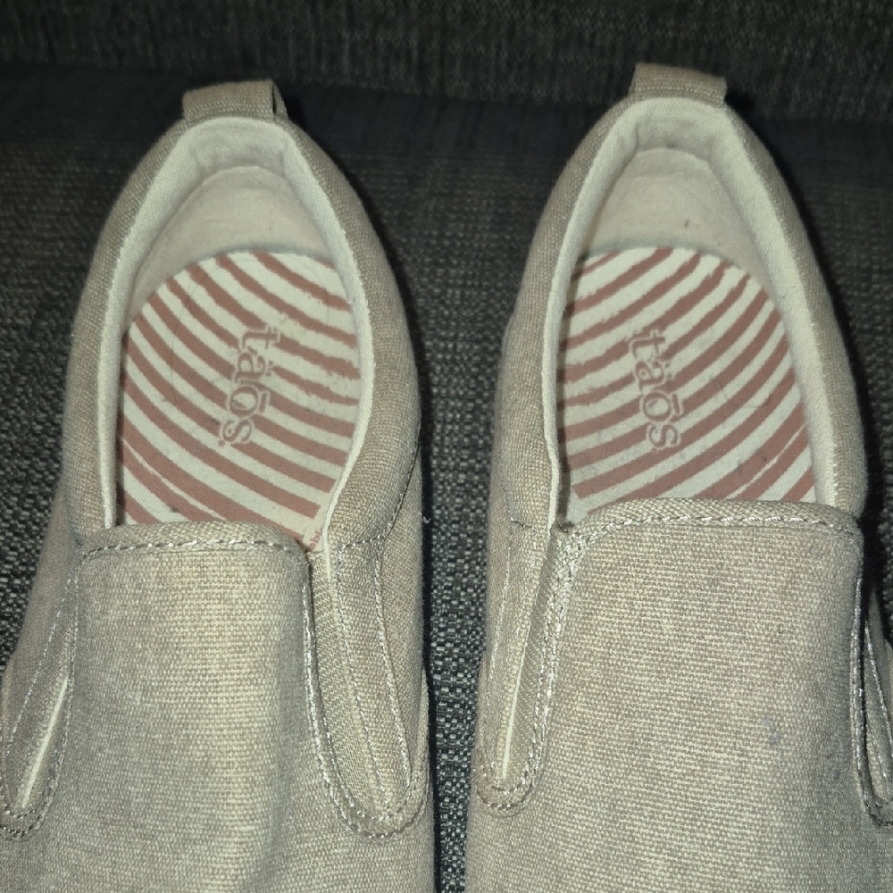 Taos Footwear Taupe Slip-On Canvas Flats - Picture 8 of 10